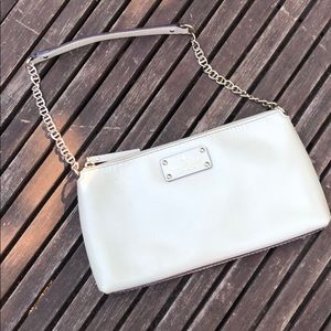 Kate spade - white clutch with strap - like new